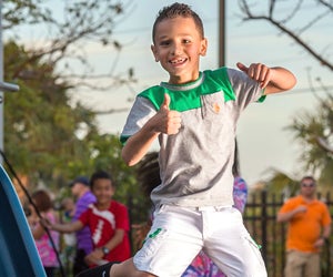 The Burger Shack welcomes small children who enjoy the state-of-the-art playground, attached to the restaurant. Photo courtesy of Burger Shack at Lighthouse Cove