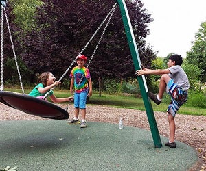 Kids can run, swing, slide, and even make music at Sally’s Dream Playground in Montgomery. Photo by Katherine Dhurandhar 