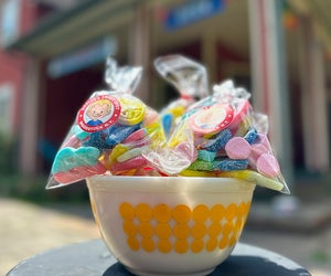 Grab a colorful treat at Harley's Sweet Shop in Woodstock. Photo courtesy of the shop